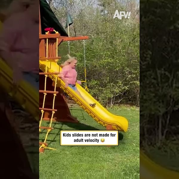 Kid slides are not made for adult velocity 😂