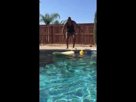 Pray for the mighty cameraman #surfer #pool #fall #afv