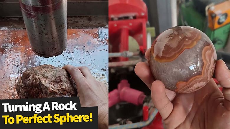 Incredible footage turning a rock into a perfect sphere.