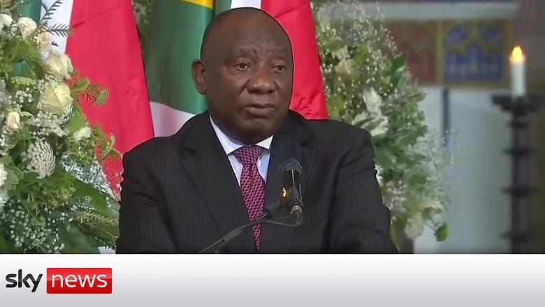South Africa’s President describes Desmond Tutu as the country’s “spiritual father”
