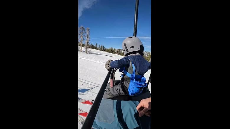 Skilled Toddler Skiing In Lake Tahoe