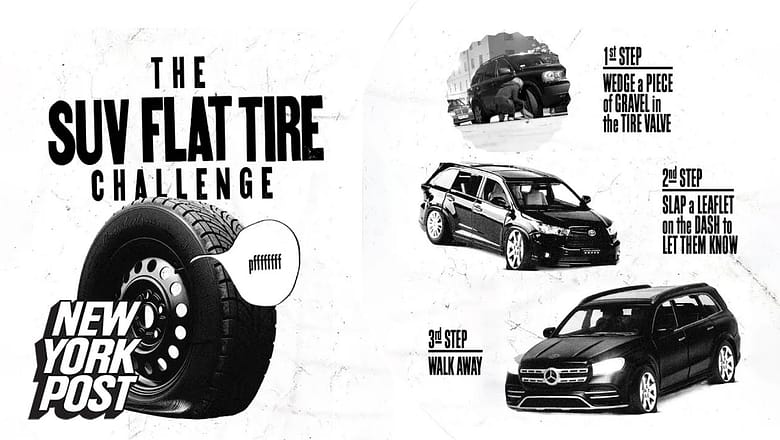 Radical environmentalists urge people to target ‘wealthy areas,’ deflate SUV tires | New York Post