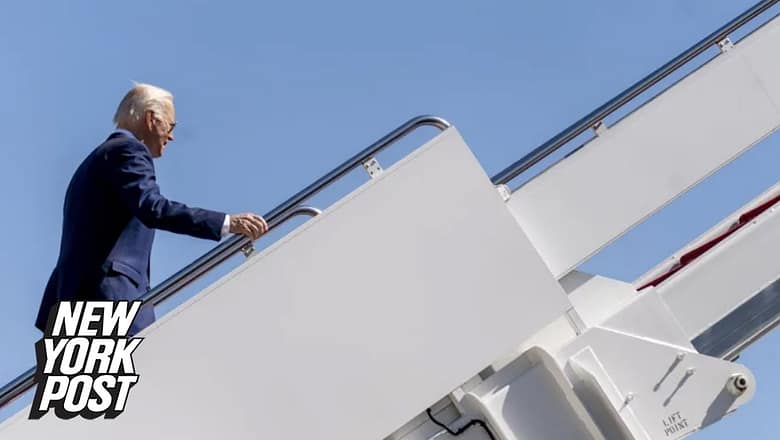 Biden nearly stumbles while boarding Air Force One | New York Post