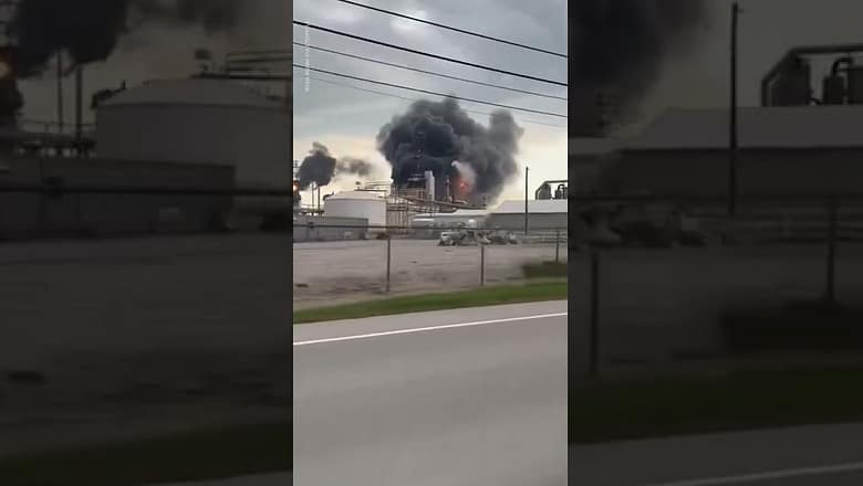 BP oil refinery in Ohio breaks out in flames | USA TODAY #Shorts