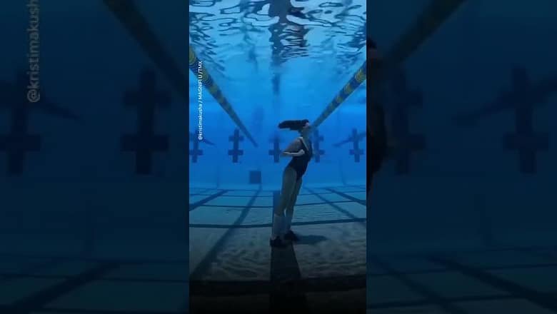 Dancer does moonwalk underwater | USA TODAY #Shorts