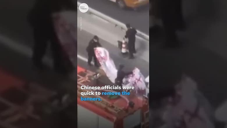 Beijing residents protest Xi Jinping, COVID lockdowns | USA TODAY #Shorts