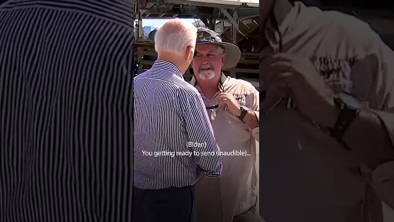 Biden caught on hot mic at Florida news conference | USA TODAY #Shorts