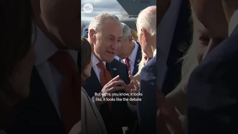 Chuck Schumer caught on hot mic with Joe Biden about election, Herschel Walker | USA TODAY #Shorts