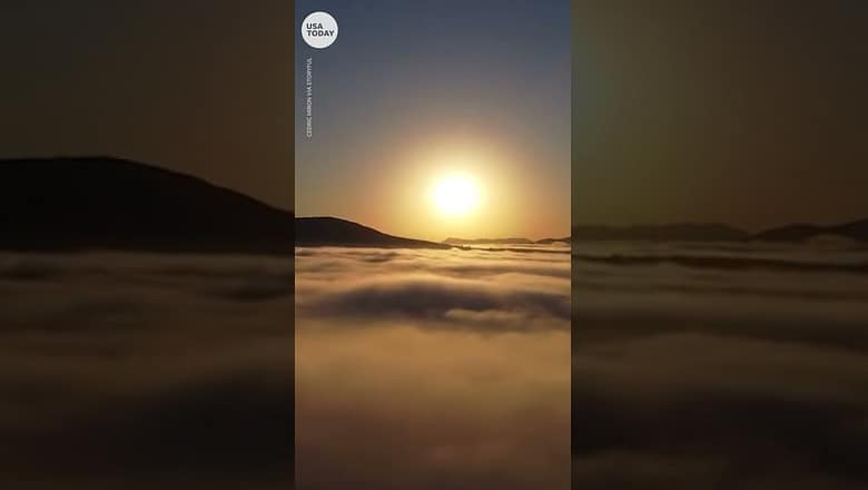 Drone footage captures breathtaking sunrise in Quebec, Canada | USA TODAY #Shorts