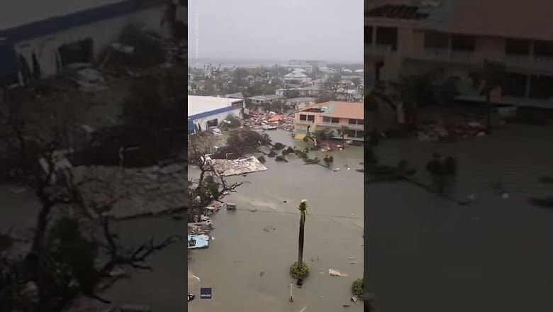 Hurricane Ian storm surge floods Fort Myers | USA TODAY #Shorts