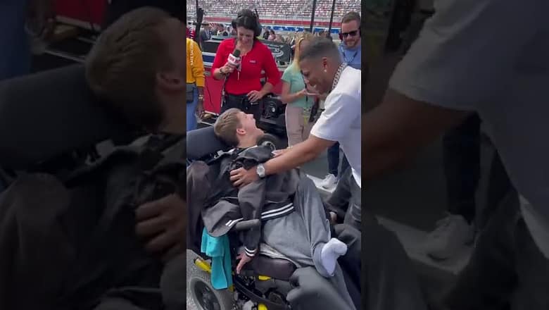 Rapper Nelly gifts fan with his jacket after NASCAR performance | USA TODAY #Shorts