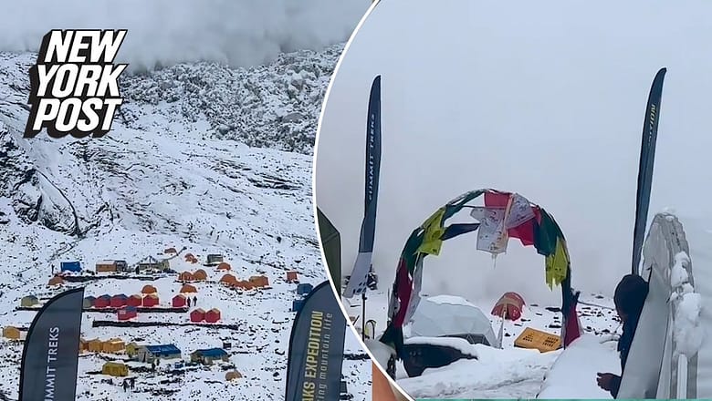 WATCH: Avalanche in Nepal swallows 30 tents in one gulp | New York Post