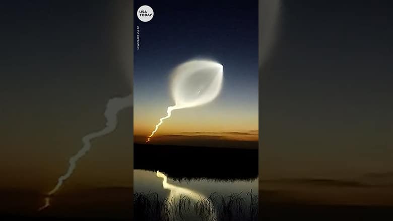 Tadpole-shaped ‘UFO’ mesmerizes onlookers in China | USA TODAY #Shorts