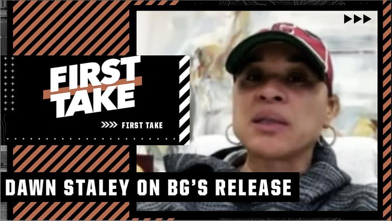 Dawn Staley admits she was shocked & cried hearing of Brittney Griner’s release | First Take