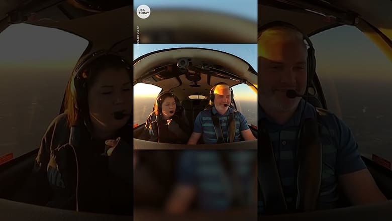 Pilot plays in-air prank on sleeping wife | USA TODAY #Shorts