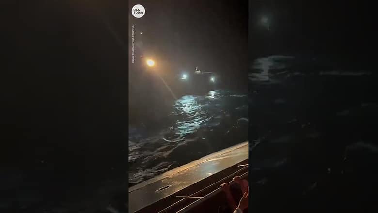 Thai warship capsizes, navy searching for missing sailors | USA TODAY #Shorts