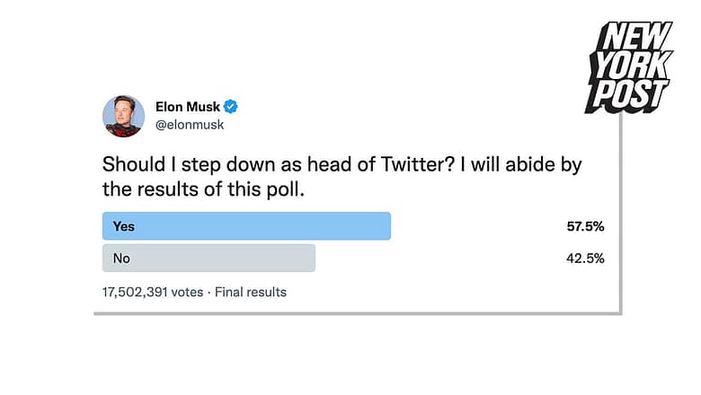 Twitter users vote for Elon Musk to resign as CEO | New York Post