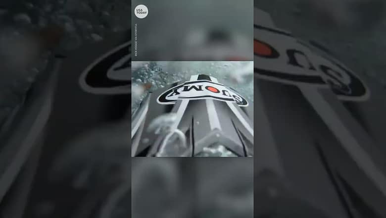 Motorcyclist falls off Colorado cliff, splashes into water, survives | USA TODAY #Shorts