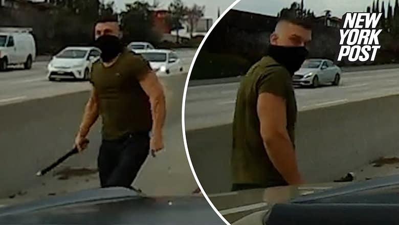 Pipe-wielding Tesla driver smashes cars in California road-rage rampage | New York Post