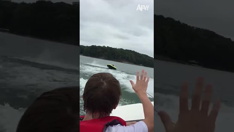 The Wave Goodbye! ?? #fail #fall #tubing #funny