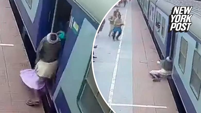 WATCH: Hero saves passenger from being pulled under the train | New York Post
