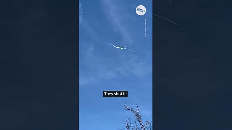 Chinese spy balloon shot down by US Air Force over Atlantic Ocean | USA TODAY #Shorts