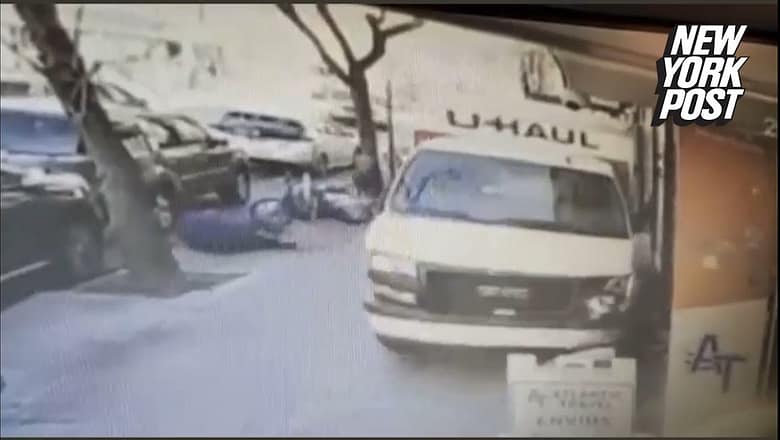 Surveillance video shows U-haul smash into the back of a moped in Brooklyn | New York Post