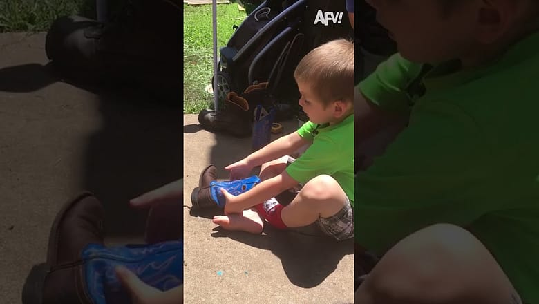 There’s a Worm in My Boot!?? #fails #funny #scare #lol #shorts