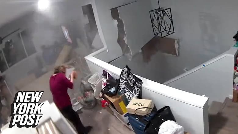 WATCH: Footage captures boulder nearly crush woman inside Honolulu home | New York Post