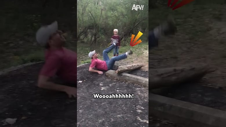 Dad Trips Over a Tree?? Send It to AFV!! ? ? #afv #funny #fails