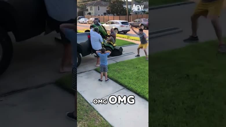 OOPS! No More Lawn Mower!! ? ? #fail #funny #shorts #memes #afv