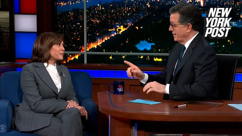 Stephen Colbert tweaks VP Harris after Biden praise: ‘Part of the job’ | New York Post