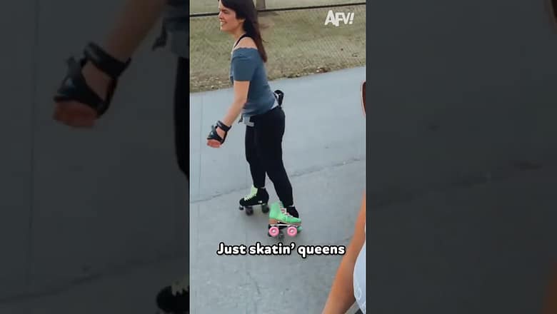 Just Skating Queens!! ?? #afv #fail #fall #clumsy #funny #shorts