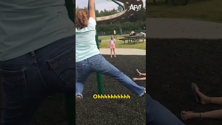 Mom With the Spinning Knock-Out! ?? #fail #funny #shorts #comedy #afv
