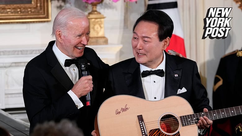 South Korean president gets standing ovation after singing ‘American Pie’ at WH state dinner |NYPost
