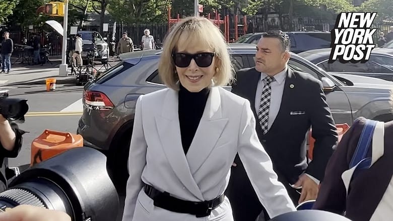 E. Jean Carroll arrives at court for Trump rape, defamation trial | New York Post