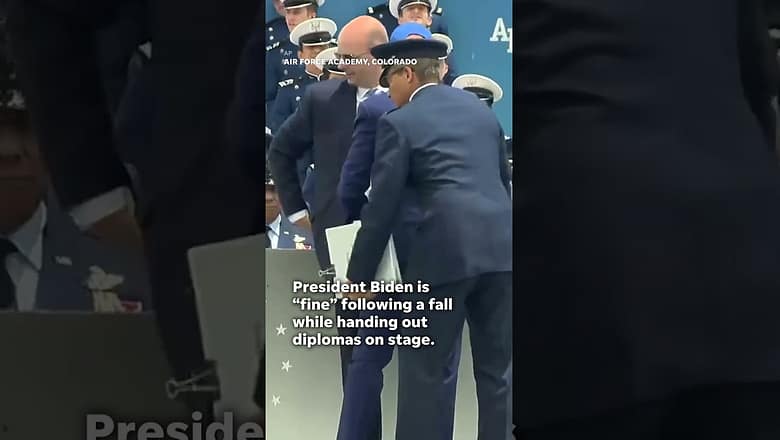 Biden falls on stage at graduation ceremony #Shorts