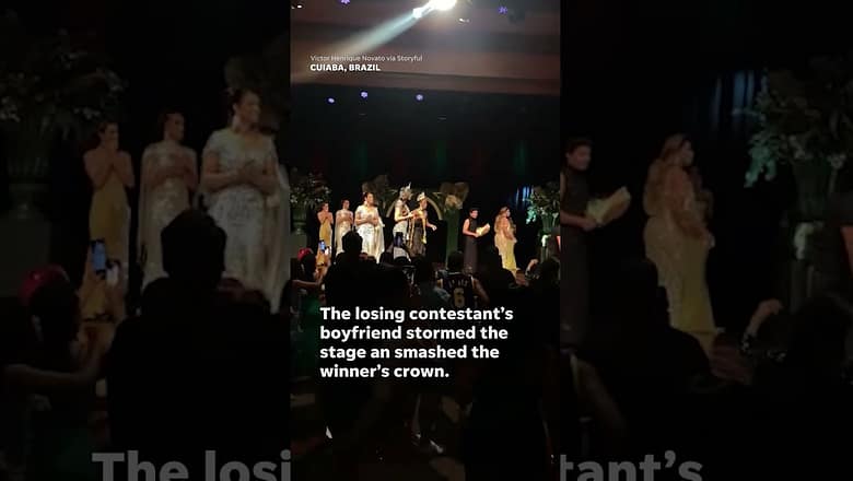 Boyfriend of losing beauty pageant contestant smashes winner’s crown #Shorts