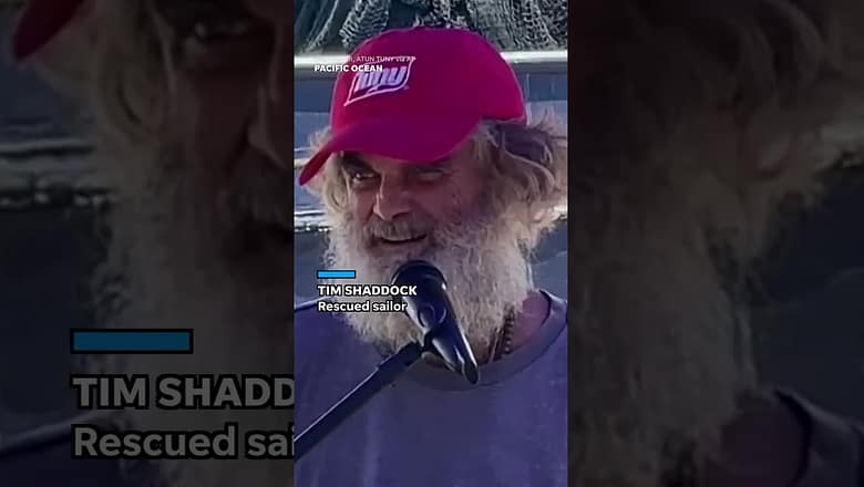 ‘Thank you!’ Emotional moment sailor and dog rescued at sea after 3 months #Shorts