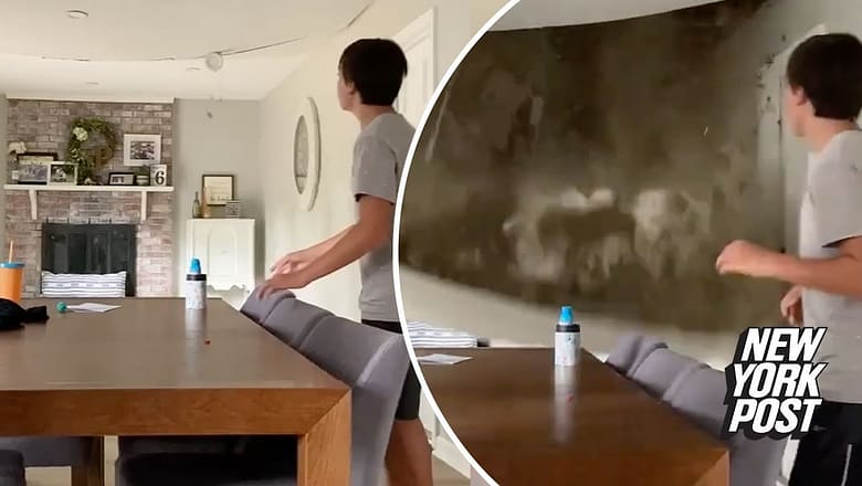 Video Captures Dramatic Moment of Virginia Family’s Dining Room Ceiling Collapsing