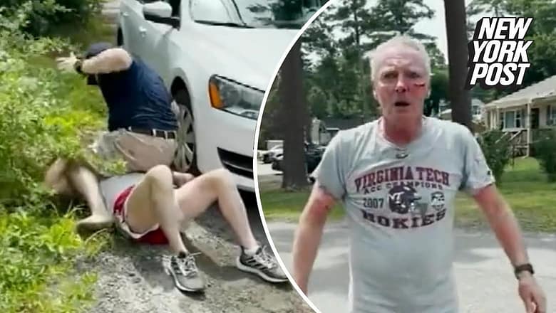 Disturbing video shows cop pummeling his neighbor, 72, over paddleboard incident