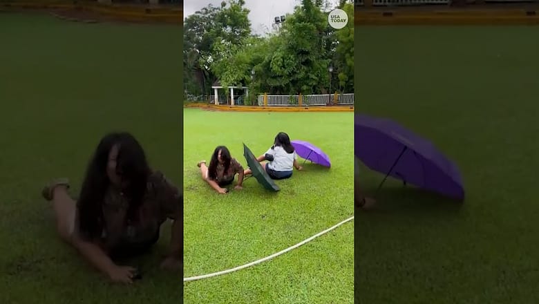 Girls attempt at fun video results in epic fail | USA TODAY #shorts