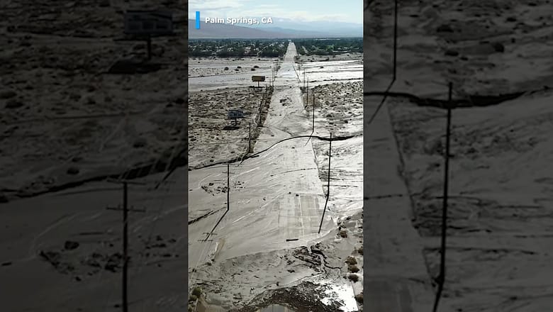 Hurricane Hilary triggers mudslides leave neighborhoods stranded #Shorts