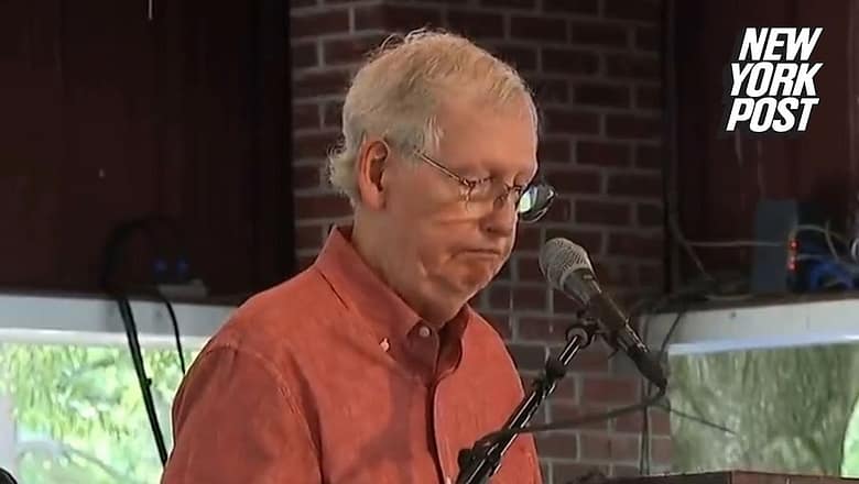 Mitch McConnell drowned out by chants of ‘retire’ during speech