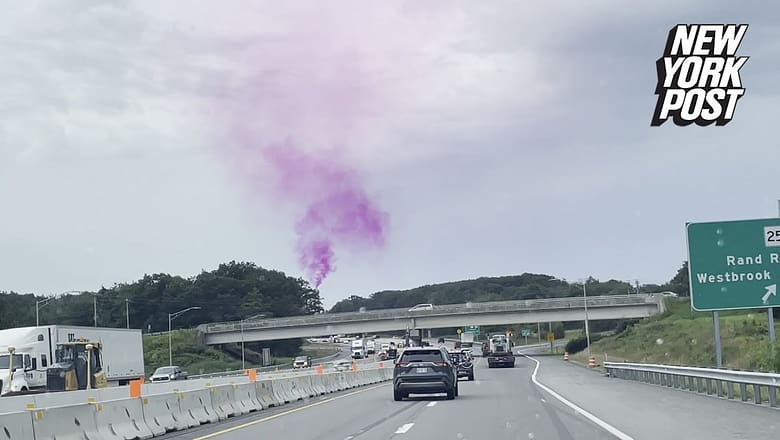 Purple haze! Maine residents baffled by mysterious magenta vapor filling the sky