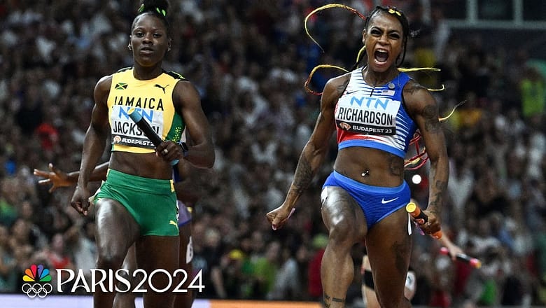 Sha’Carri vs Shericka ANCHOR SHOWDOWN decides EPIC 4×100 between USA and Jamaica | NBC Sports
