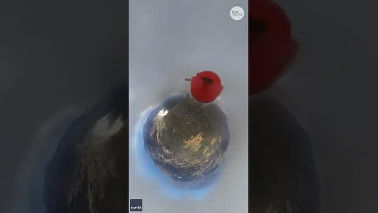 Skydiver free-falls through a cloud during his jump back to Earth #Shorts