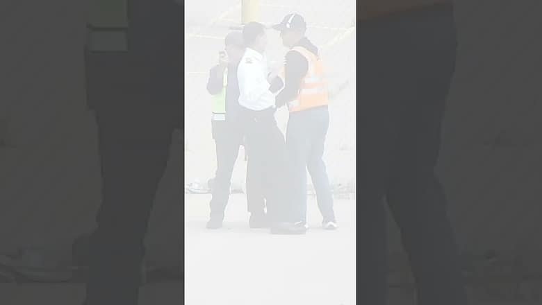 United Airlines pilot destroys parking lot arm with ax #Shorts