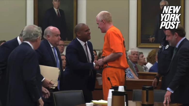 Alex Murdaugh led on a leash as he appears in court for first time since double murder trial