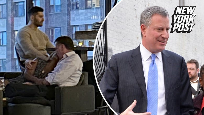 Bill de Blasio caught in heated make-out session with mystery woman